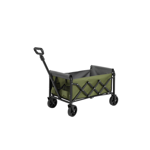 Chariot Pliant Avec Roues Tous Terrain Avec Tissu 600d Oxford, Capacité De 70 Litres, Vert