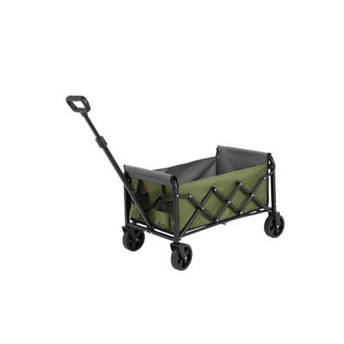 Chariot Pliant Avec Roues Tous Terrain Avec Tissu 600d Oxford, Capacité De 70 Litres, Vert