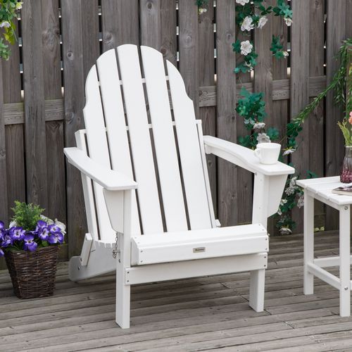Fauteuil De Jardin Pliable Solide En Plastique 100% Recyclé, Pour Terrasse Et Balcon, Blanche