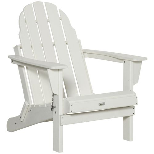 Fauteuil De Jardin Pliable Solide En Plastique 100% Recyclé, Pour Terrasse Et Balcon, Blanche