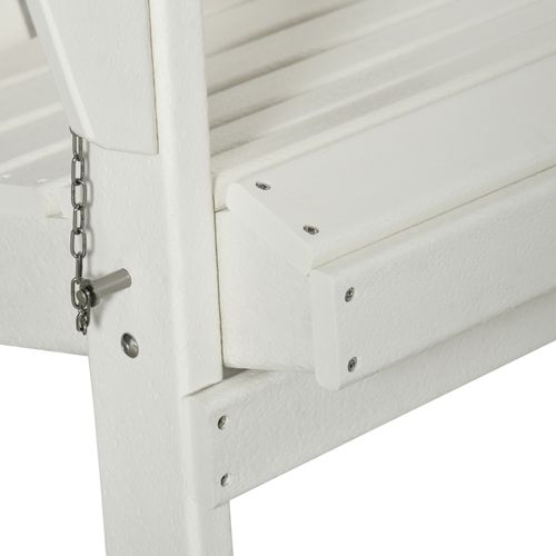 Fauteuil De Jardin Pliable Solide En Plastique 100% Recyclé, Pour Terrasse Et Balcon, Blanche