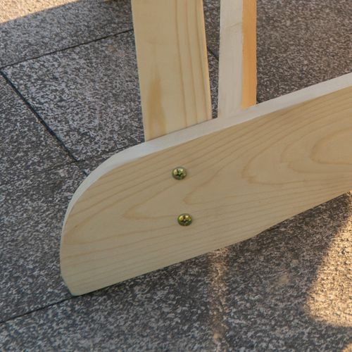 Fauteuils De Jardin 2 Places Unis Avec Table En Bois De Sapin  Naturel, Pour Terrasse Et Jardin