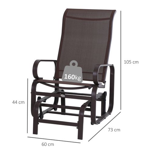 Fauteuil à Bascule De Jardin Moderne, Fauteuil à Bascule D'extérieur En Acier, Marron