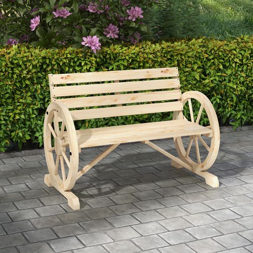 Banc De Jardin En Bois (2 Places) Avec Accoudoirs, Charge Max. 240 Kg, Bois