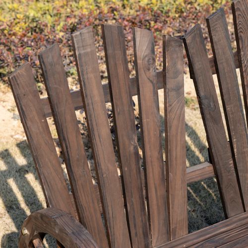 Banc De Jardin En Bois Massif 108x66x95cm, Avec Accoudoirs, Marron