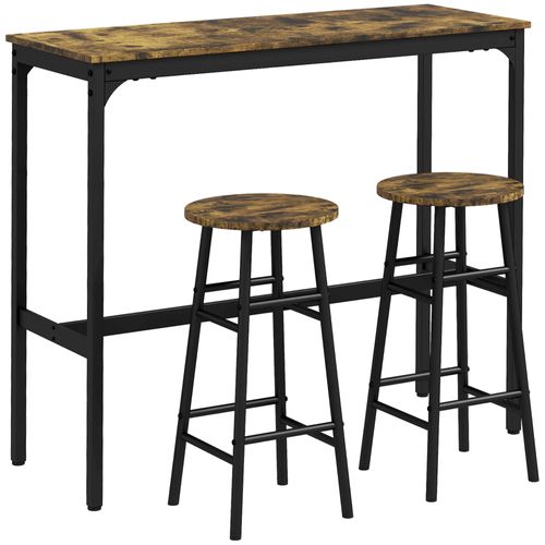 Ensemble Tabourets De Bar 105 X 40 X 90cm,avec 2 Tabourets, Rustic Brown