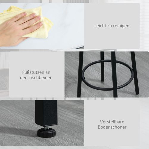 Ensemble Tabourets De Bar 100 X 40 X 90cm, Avec 2 Tabourets, Blanc