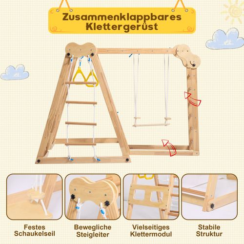 Jeux D'escalade Multifonctionnel En Bois Massif Avec Toboggan, Balançoire Et Plus, Certifié En-71