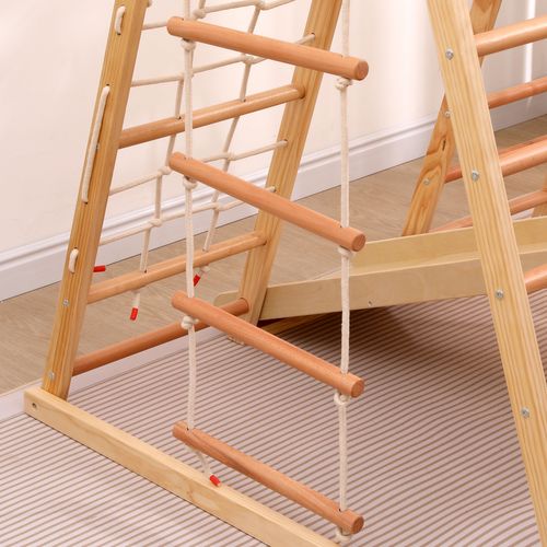 Jeux D'escalade Multifonctionnel En Bois Massif Avec Toboggan Et Balançoire, Certifié En-71