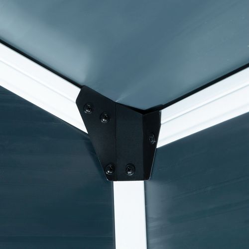 Abri De Jardin En Résine Et Métal 134x104x204cm, Cabanon D’extérieur Gris