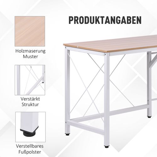 Bureau D'angle En L Pour Ordinateur En Metal, Blanc