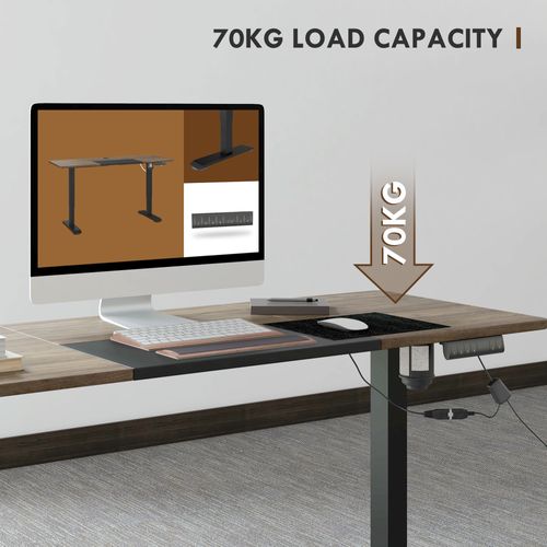 Bureau Hauteur Réglable Avec Moteur Électrique, Table D'ordinateur, Bureau Debout, Noir