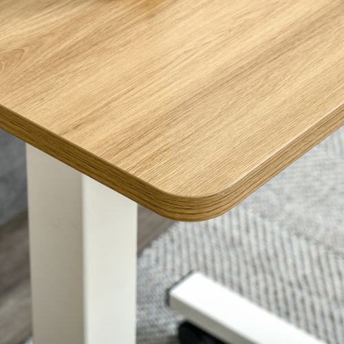 Table Pour Ordinateur Réglage Manuel En Hauteur, Avec 4 Roues Et Freins, 65cmx48cmx110cm, Marron