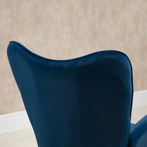 Fauteuil à Bascule ,velours (100% Polyester) ,65x70x96cm,bleu