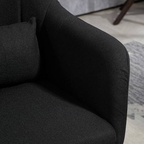 Fauteuil Lounge ,avec Accoudoirs, Coussin Lombaire, Rembourré Réglable En Hauteur ,noir