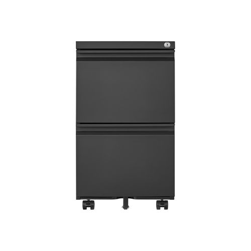 Caisson Mobile, Meuble Rangement Bureau ,avec 2 Tiroirs, 39 X 45 X 67.5 Cm , Noir