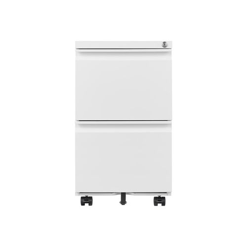 Caisson Mobile, Meuble Rangement Bureau ,avec 2 Tiroirs, 39 X 45 X 67.5 Cm , Blanc