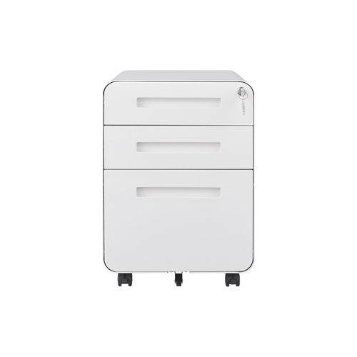 Caisson Mobile, Meuble Rangement Bureau ,avec 3 Tiroirs, 46 X 40 X 58 Cm ,simple, Blanc