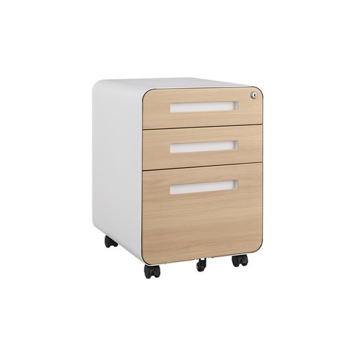 Caisson Mobile, Meuble Rangement Bureau ,avec 3 Tiroirs, 46 X 40 X 58 Cm , Blanc
