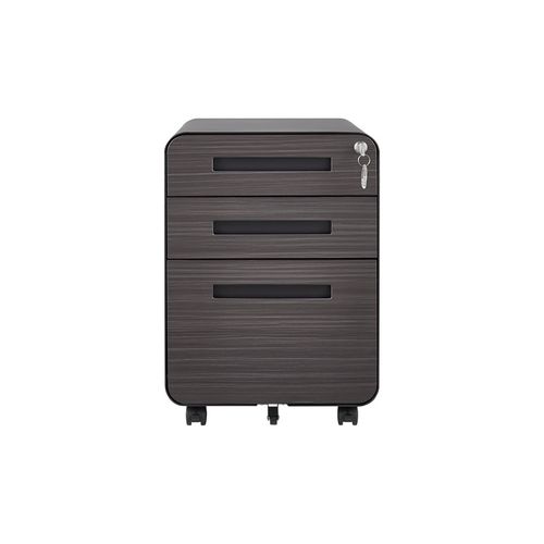 Caisson Mobile, Meuble Rangement Bureau ,avec 3 Tiroirs, 46 X 40 X 58 Cm , Simple ,noir