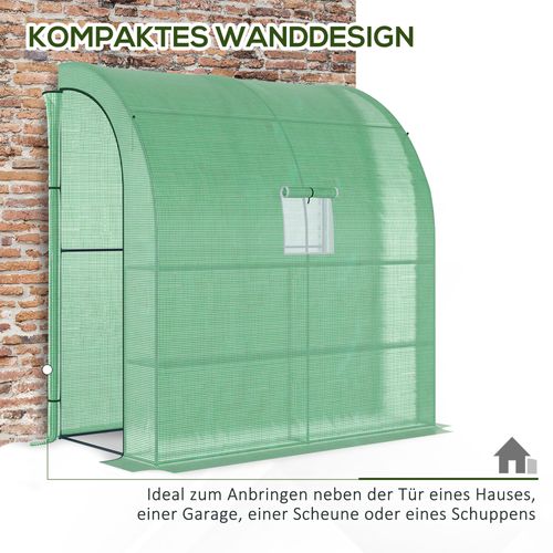 Serre En Acier Avec 2 Portes, Protection Contre Les Uv Et Pe 200x100x215cm, Vert