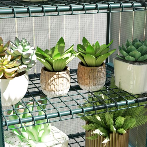 Serre Ensoleillée Avec Étagères En Acier, Serre Pour Jardin 69x50x165cm, Blanc