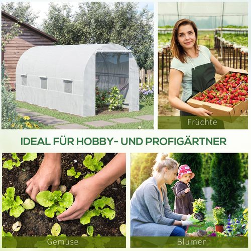 Serre En Acier Robuste 450x200x200cm Avec Films Résistants Aux Uv Pour Plantation Dans Le Jardin