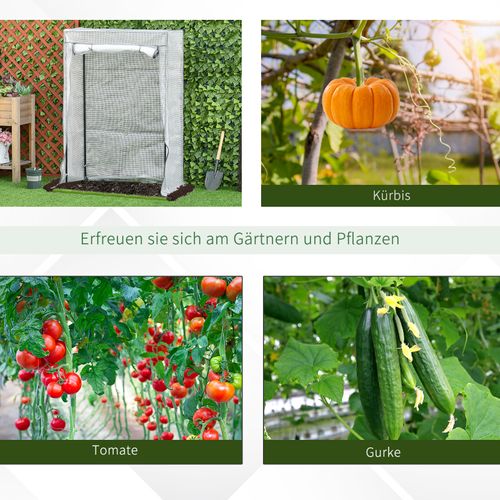 Serre Avec Film Pe Et Porte, Résistant à L'hiver 101 X 50 X 150 Cm, Blanc