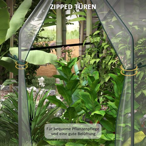 Serre En Acier Avec Film Plastique Et Double Porte Étanche 90x90x145cm