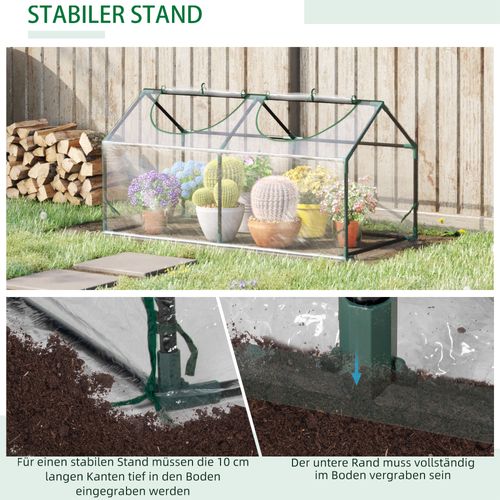 Serre En Acier Avec Film Plastique Et Fenêtre, 120x60x60 Cm