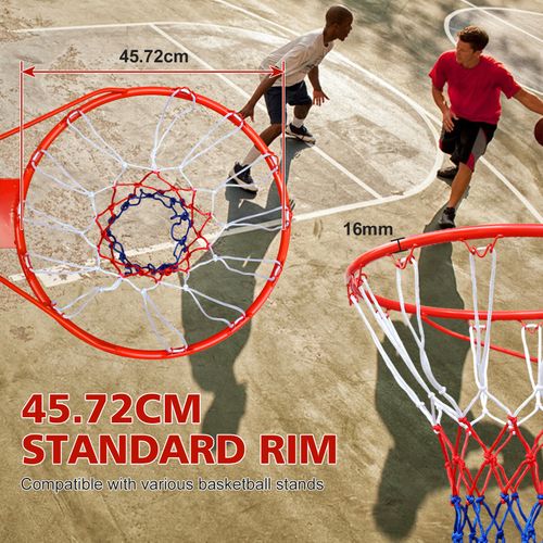 Panier De Basketball,avec Filet ,fixation Murale Pour Adultes Et Enfants,rouge