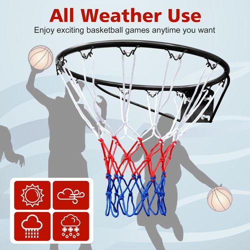 Anneau De Basketball,avec Filet ,fixation Murale Pour Adultes Et Enfants,noir