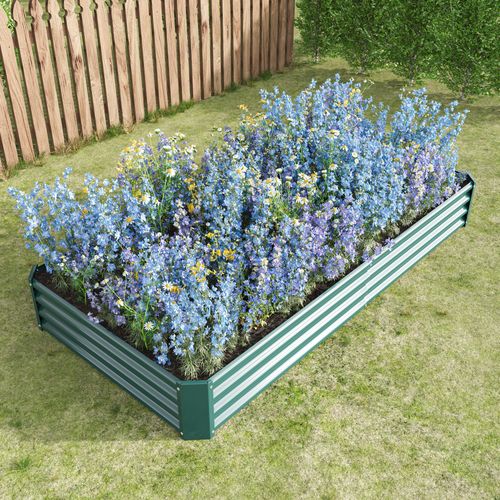 Jardinière Surélevée 232x113.5x30cm, Acier Très Résistant,vert