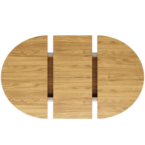 Table à Manger Extensible Ronde 118-158x118x76cm Bois Pour 6 Personnes
