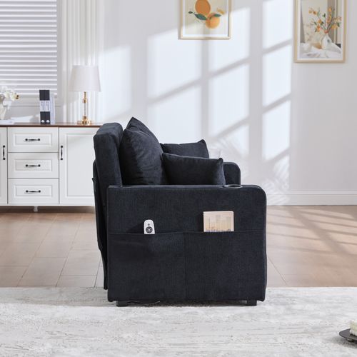 Canapé Multifonctionnel En Velours, Pliable, Détachable, Avec Sac De Rangement, USB Et Porte-gobelet