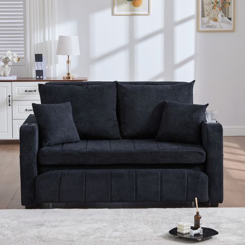 Canapé Multifonctionnel En Velours, Pliable, Détachable, Avec Sac De Rangement, USB Et Porte-gobelet