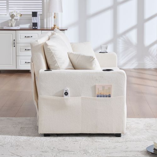 Canapé Multifonctionnel En Tissu, Pliable, Détachable, Avec Sac De Rangement, USB Et Porte-gobelet