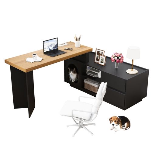 Bureau D'angle  - 120x120x75 Cm, Mdf, Plateau Épaissi, Bureau D'angle En Forme De L