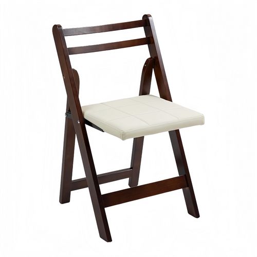 Lot De 2 Chaises Pliantes Vernis 44x45x75 Cm - Bois - Blanc