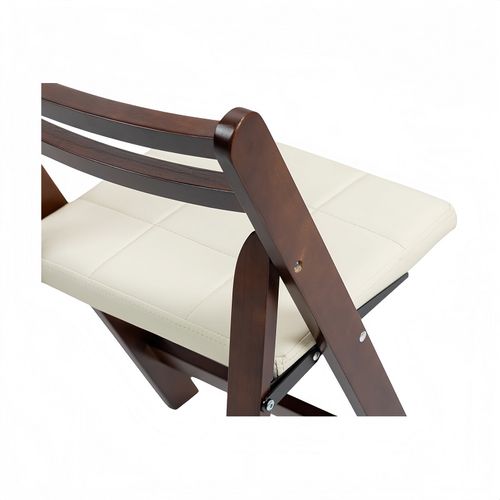 Lot De 2 Chaises Pliantes Vernis 44x45x75 Cm - Bois - Blanc