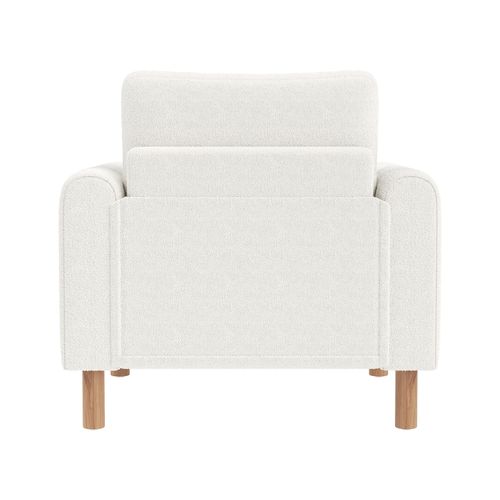 Fauteuil - 87x83x88.5 Cm - Blanc - Teddy - Design Contemporain