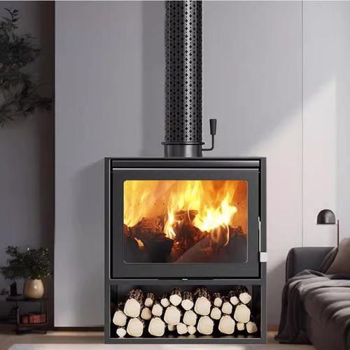 Poêle à Bois - Fonte Poêle Multi-combustibles - Cheminée Éco-conception - 60 X 49 X 85 Cm