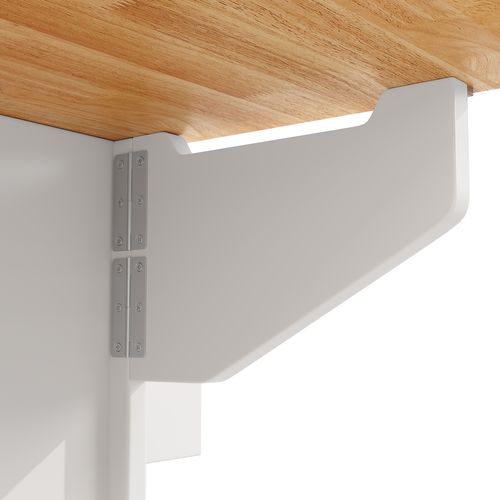 Îlot De Cuisine 120x73(45)x93cm - Avec Plateau De Table Pliable - Blanc