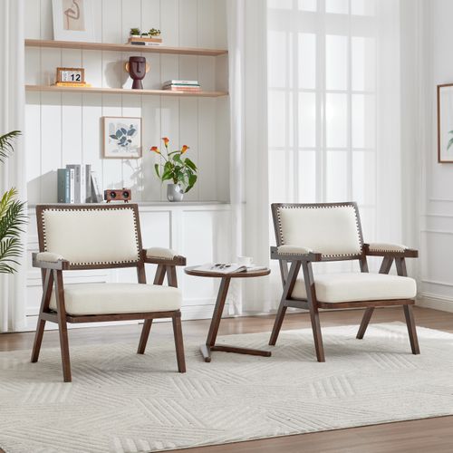 Fauteuil Moderne En Tissu Du Milieu Du Siècle Fauteuil Simple - 66.5x66x88 - Beige