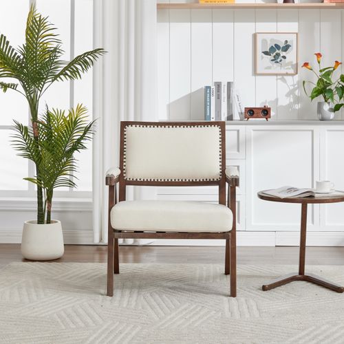 Fauteuil Moderne En Tissu Du Milieu Du Siècle Fauteuil Simple - 66.5x66x88 - Beige