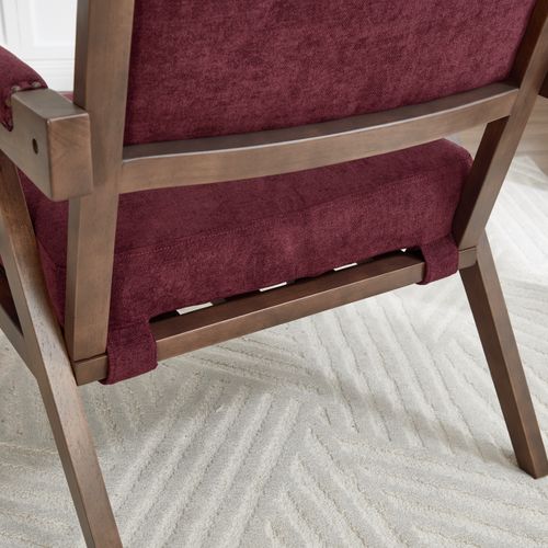 Fauteuil Moderne En Tissu Du Milieu Du Siècle Fauteuil Simple - 66.5x66x88 - Rouge