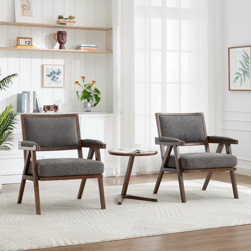 Fauteuil Moderne En Tissu Du Milieu Du Siècle Fauteuil Simple - 66.5x66x88 - Gris