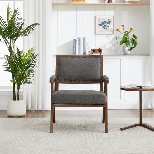 Fauteuil Moderne En Tissu Du Milieu Du Siècle Fauteuil Simple - 66.5x66x88 - Gris