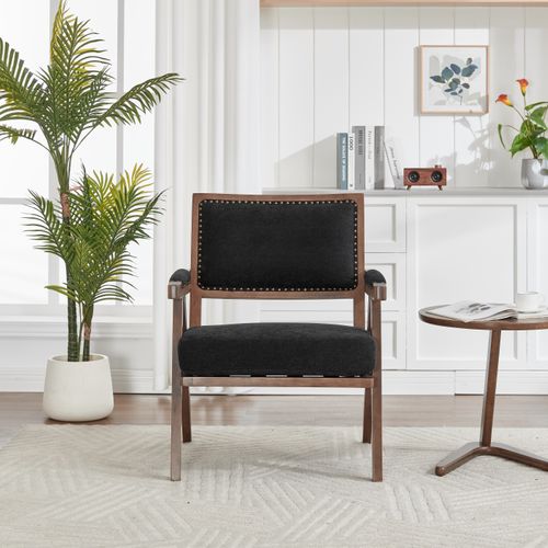Fauteuil Moderne En Tissu Du Milieu Du Siècle Fauteuil Simple - 66.5x66x88 - Noir
