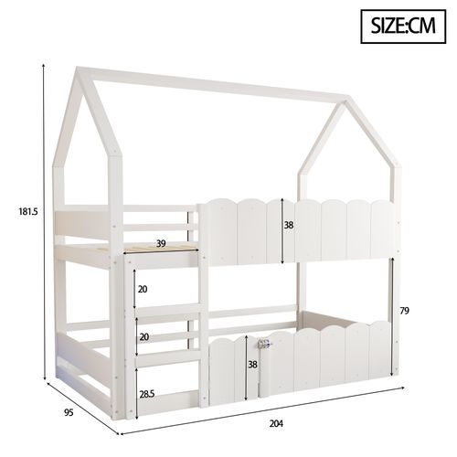 Lit Superposé Pour Enfants 90x200 Cm-avec Barrières De Sécurité Surélevées-bleu